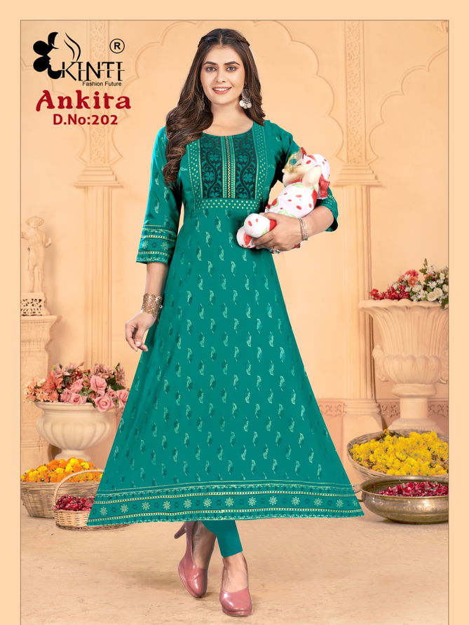 Ankita 2 By Kinti 201 To 208 Anarkali Kurtis Catalog
